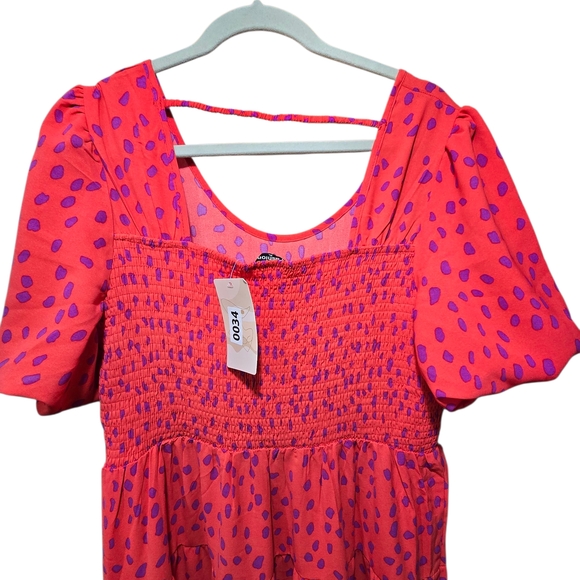 PRETTYGARDEN Puff Short Sleeve Cewneck Floral Long NWT - Picture 3 of 9